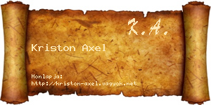 Kriston Axel névjegykártya